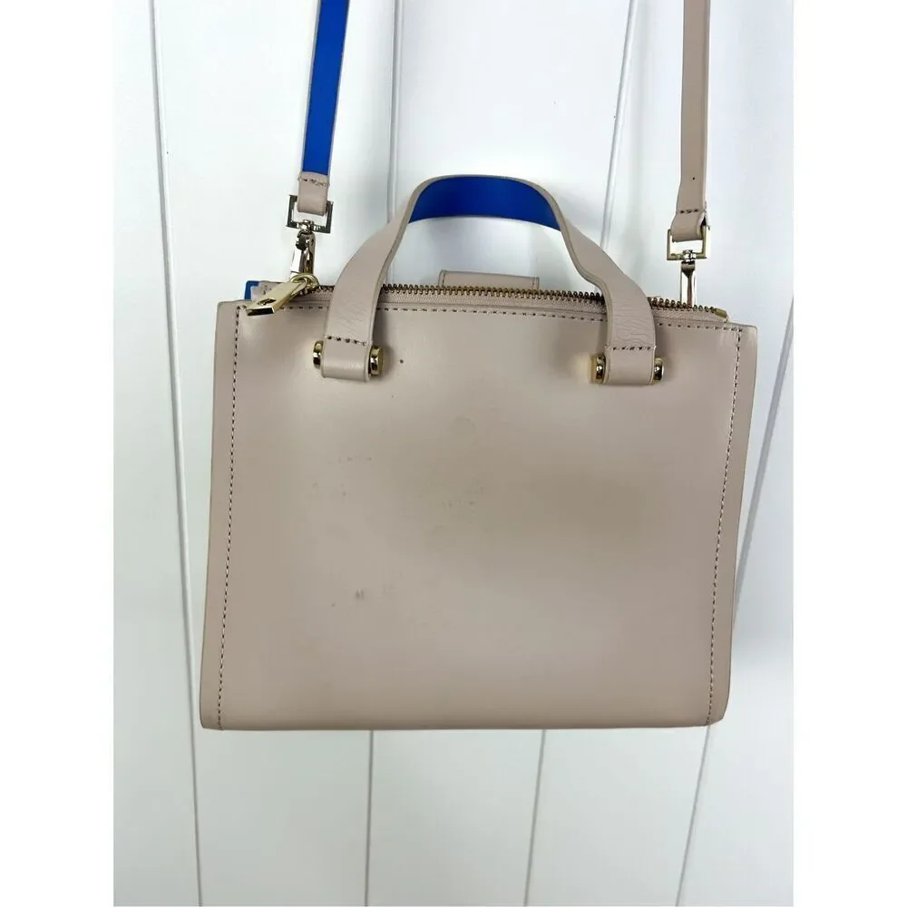 Kate Spade Pumice and Adventure Blue Arbour Hill Kyra‎ Convertible Leather Tote